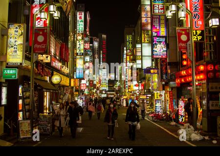 Tokyo Akihabara is the most popular area for fans of anime, manga, and games in Tokyo Metropolis Nightlife on the streets of Japan Stock Photo