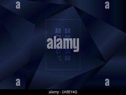 Abstract elegant dark blue glossy low polygon geometric background and texture. Luxury style. Vector illustration Stock Vector