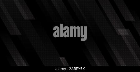 Abstract modern black stripes geometric diagonal lines on dark background. Vector illustration Stock Vector