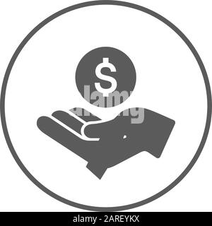 Earn money vector icon, salary symbol. Modern, simple flat vector illustration for web site or mobile app Stock Vector