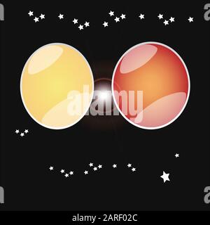 Space background. Fantasy planets. Stock Vector