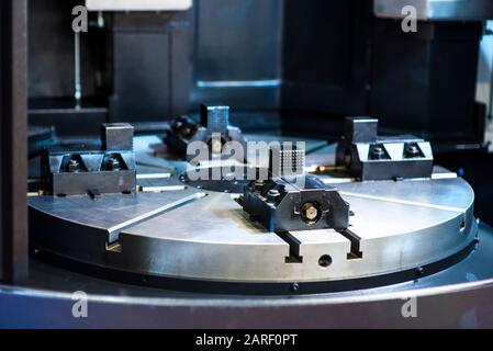 Molding made with 3D printing inserted into an injection molding machine to realize small series of metal products Stock Photo