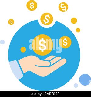 Earn money vector icon, salary symbol. Modern, simple flat vector illustration for web site or mobile app Stock Vector