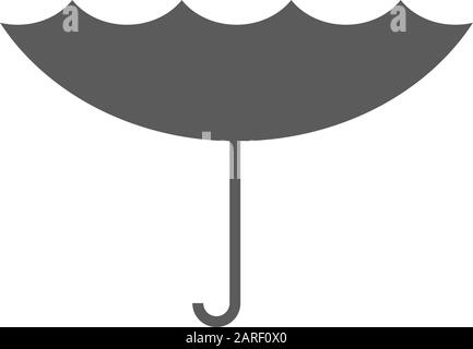 reversed umbrella icon in black white color Stock Vector