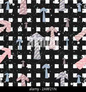 Childish Seamless Texture with Arrows. Hand Drawn Design With Brush. Vector Illustration. Stock Vector