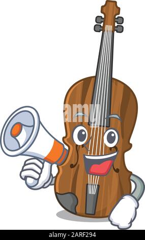 An icon of violin having a megaphone Stock Vector