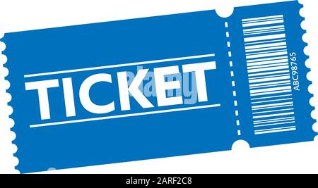 admission ticket with detatchable stub with barcode symbol vector illustration Stock Vector