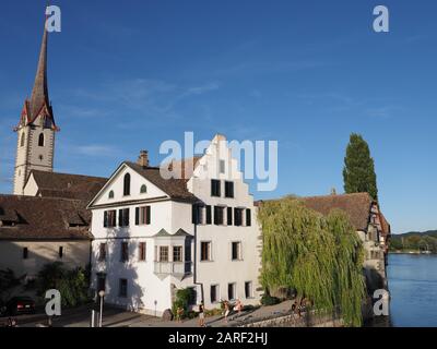 Famous St. George's Abbey in STEIN am RHEIN town, SWITZERLAND Stock Photo