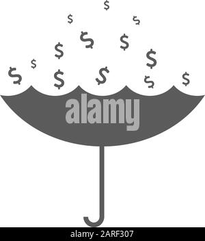 Gathering Money With Umbrella In Money Rain Stock Vector