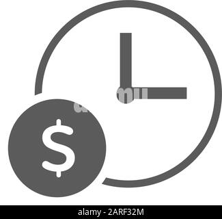 Payment history, hourglass and money outline icon, line vector sign, linear style pictogram isolated on white. Symbol, logo illustration. Editable str Stock Vector