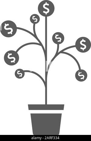 Financial concept. Money tree - symbol of successful business. Vector Illustration EPS10 Stock Vector