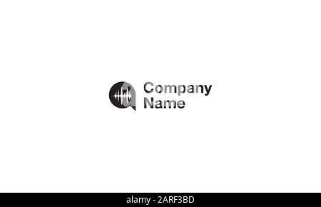 Vector logo on which is an abstract image of the letter a in the center of which is a sound wave. Stock Vector