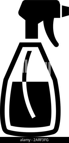 Spray Bottle, Cleaning Aerosol. Flat Vector Icon illustration. Simple black symbol on white background. Spray Bottle, Cleaning Aerosol sign design tem Stock Vector