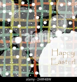 Happy Easter Greeting Card with golden message. Happy Easter Theme. Vector Illustration. Stock Vector