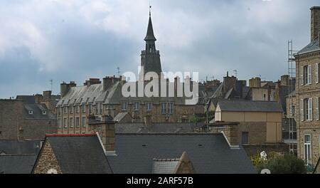 Scenic view from fortress on city of Dinan, France Stock Photo