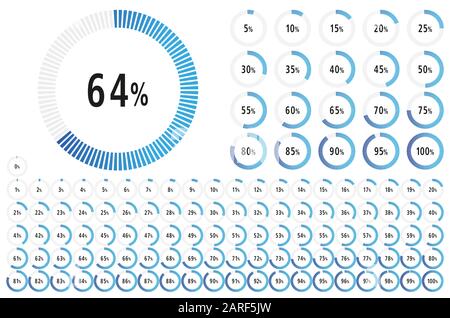 Circular progress chart. Blue line circle diagram Stock Vector Image ...