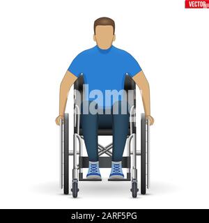 white man in a wheelchair. isolated outline cartoon stock vector ...