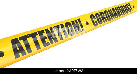 Coronavirus Attention warning tape Stock Vector