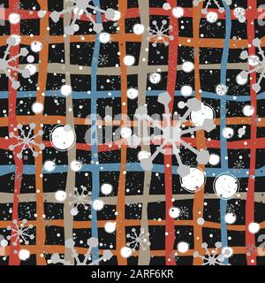 Cute Winter Seamless Pattern with Snowflakes. Vector Illustration. Stock Vector