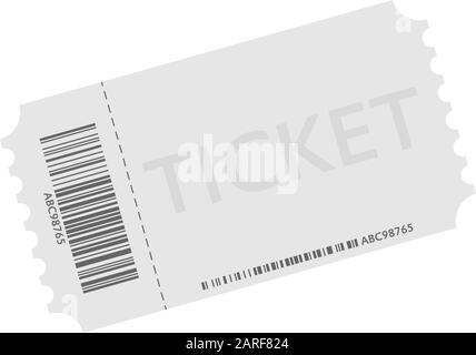 Cinema ticket with barcode vector icon. Movie ticket template ...