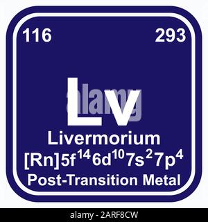 Livermorium Periodic Table of the Elements Vector illustration eps 10 Stock Vector