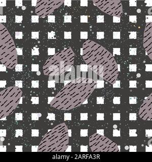 Creative Hand Drawn Seamless Pattern with Gemstones. Great for cards, postcards, t-shirts, swatches, fabric, brochures, posters, gift wrapping, wall a Stock Vector