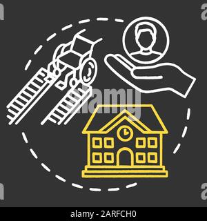 Inclusive environment chalk RGB color concept icon. Institution support for students with special needs. Aid for disabled people idea. Vector isolated Stock Vector