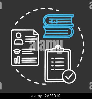 Individual program chalk RGB color concept icon. Academic studying. Documents and lists. School project. Inclusive education idea. Vector isolated cha Stock Vector