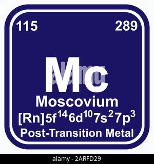 Moscovium Periodic Table of the Elements Vector illustration eps 10 Stock Vector
