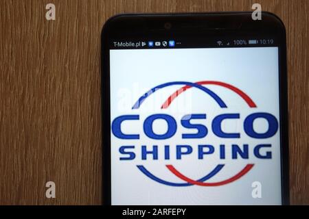China Ocean Shipping Company logo displayed on a modern smartphone Stock Photo