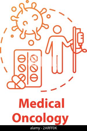 Medical oncology concept icon. Hospital virus therapy. Medication of tumor disease. Cancer treatment idea thin line illustration. Vector isolated outl Stock Vector