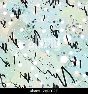 Vector scribble seamless pattern. Ink scribble continuous background on whit. Vector Illustration Stock Vector