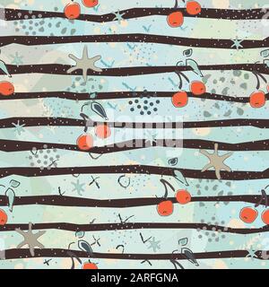 Seamless Pattern with Cute Stripes, funny shape. Repeating background for prints. Scandinavian Style. Stock Vector