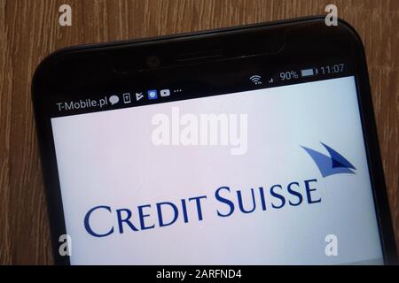 Credit Suisse logo displayed on a modern smartphone Stock Photo