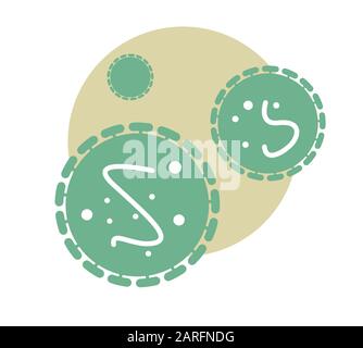 Novel Coronavirus - MERS CoV - Respiratory Syndrome Virus - Icon as EPS 10 File Stock Vector