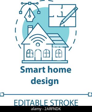 Smart home systems thin line icons set vector illustration. Outline ...