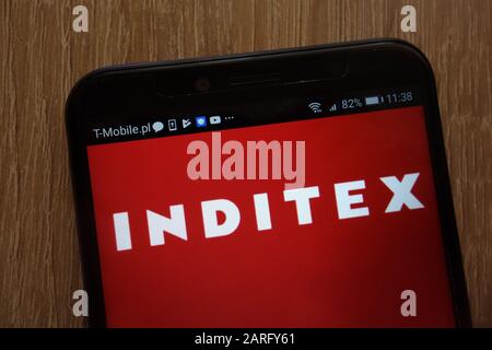 Inditex logo displayed on a modern smartphone Stock Photo