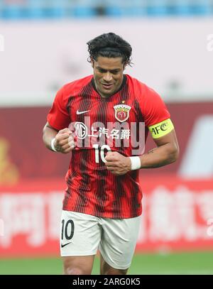 Shanghai, China. 28th Jan, 2020. Shanghai SIPG FC's Hulk celebrates during the AFC Champions League Qualifying football match between China's Shanghai SIPG FC and Thailand's Buriram United in Shanghai, east China, Jan. 28, 2020. Credit: Ding Ting/Xinhua/Alamy Live News Stock Photo
