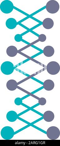 DNA Helix Violet And Turquoise Color Icon. Z-DNA. Connected Dots, Lines ...