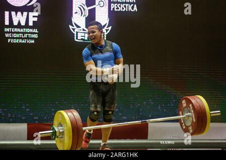 Rome, Italy. 28th Jan, 2020. colonia nestor (phi) - 67 kg category during IWF Weightlifting World Cup 2020, Weightlifting in Rome, Italy, January 28 2020 Credit: Independent Photo Agency/Alamy Live News Stock Photo