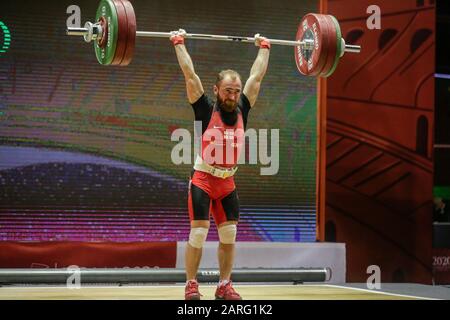 Rome, Italy. 28th Jan, 2020. chkheidze goga (geo) - 67 kg category during IWF Weightlifting World Cup 2020, Weightlifting in Rome, Italy, January 28 2020 Credit: Independent Photo Agency/Alamy Live News Stock Photo