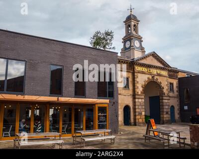 Green Lane Works and the Stew & Oyster Restaurant, Kelham Island, Sheffield Stock Photo