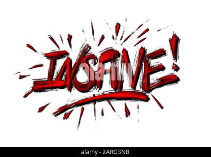 Insane! - Explosive hand lettering illustration isolated on white background Stock Photo