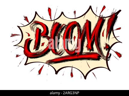 Boom! - Comics speech bubble illustration Stock Photo