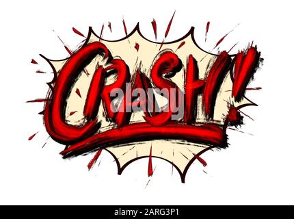 Crash! - Comics speech bubble explosion illustration Stock Photo