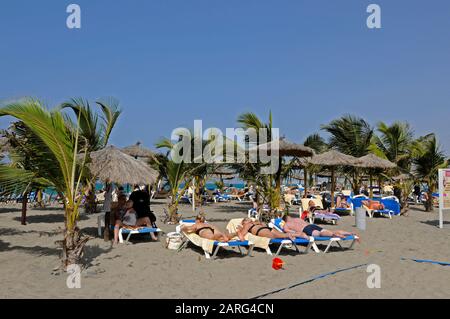 Beach of Hotel RIU Karamboa Praia da Chave Boa Vista Cabo Verde Stock Photo