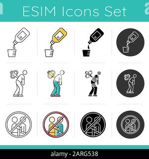 Avoid contact with people linear icon. Stop virus spread. Common cold ...