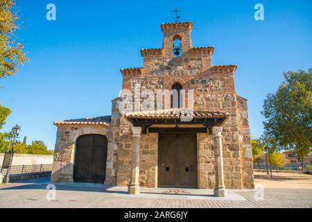 Facade of La Natividad church. Guadamur, Toledo province, Castilla La Mancha, Spain.