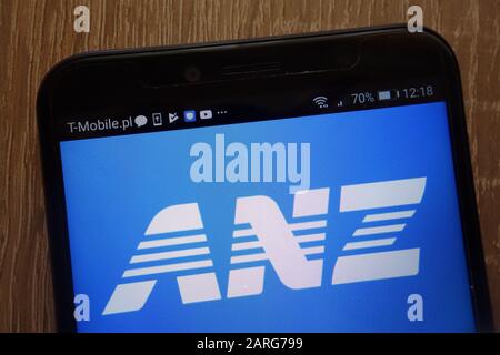 Australia and New Zealand Banking Group logo displayed on a modern smartphone Stock Photo