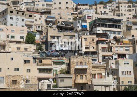 View of houses in Silwan, Jerusalem, Israel Stock Photo